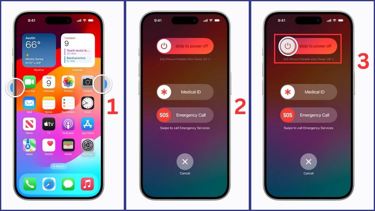 Cách tắt nguồn iPhone bị đơ bằng phím cứng với iPhone không có nút Home