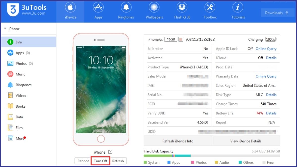 Cách tắt nguồn iPhone bị đơ bằng phần mềm