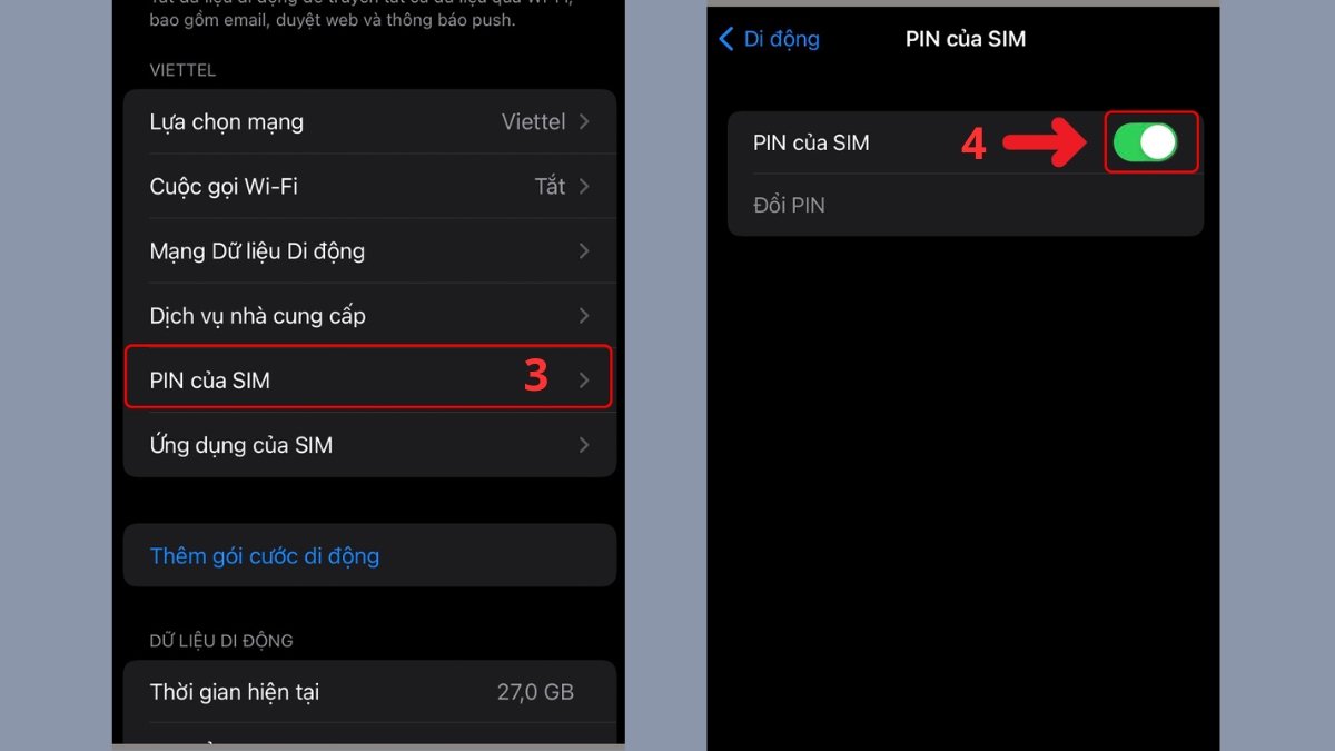 Cách khóa SIM iPhone nhanh nhất - bước 2