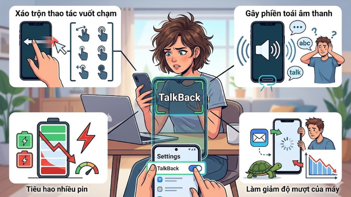TalkBack có ảnh hưởng trải nghiệm sử dụng điện thoại 