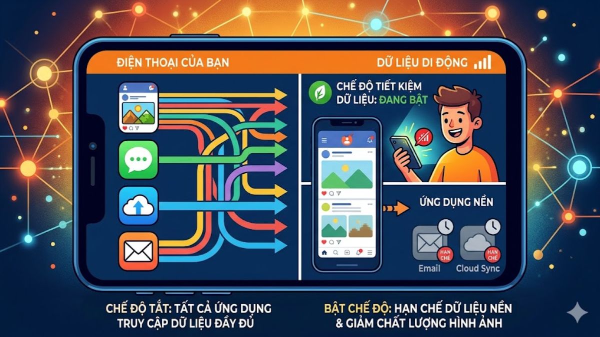 Cách thức của chế độ tiết kiệm dữ liệu trên điện thoại