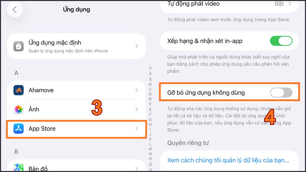 Cách tắt tính năng tự xoá ứng dụng trên iPhone đơn giản - bước 2