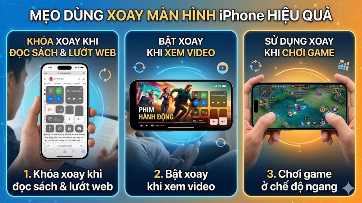 Mẹo sử dụng xoay màn hình iPhone hiệu quả