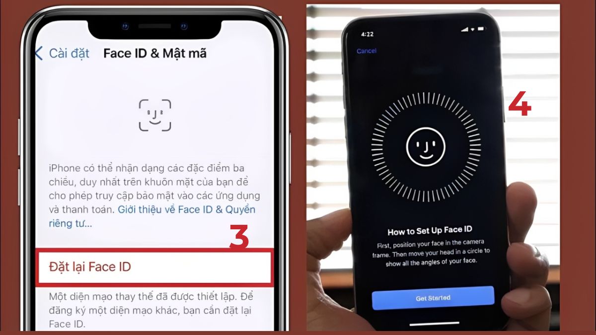 Cách test Face ID iPhone XS cũ - bước 2,3