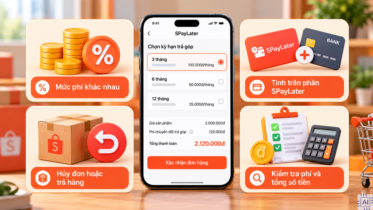 Phí chuyển đổi trả góp của hóa đơn SPayLater