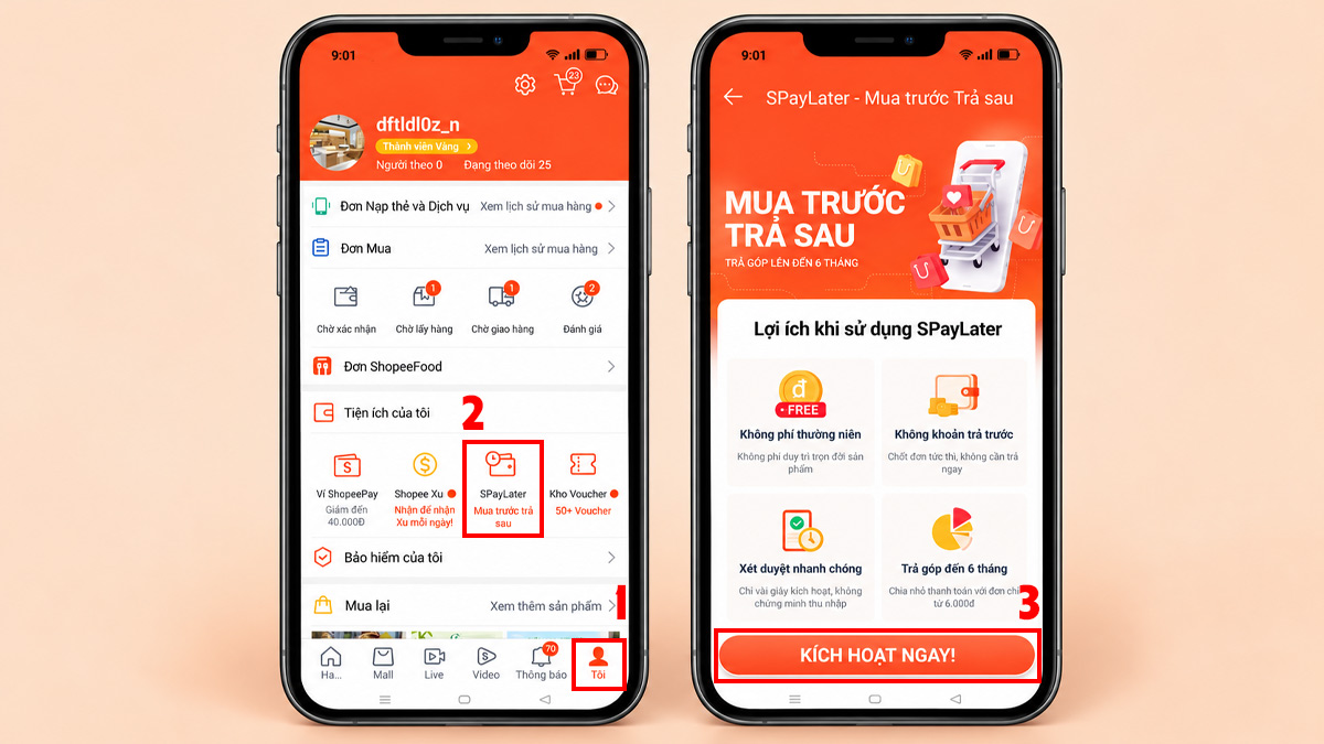 Cách đăng ký thanh toán SPayLater trên Shopee - bước 1