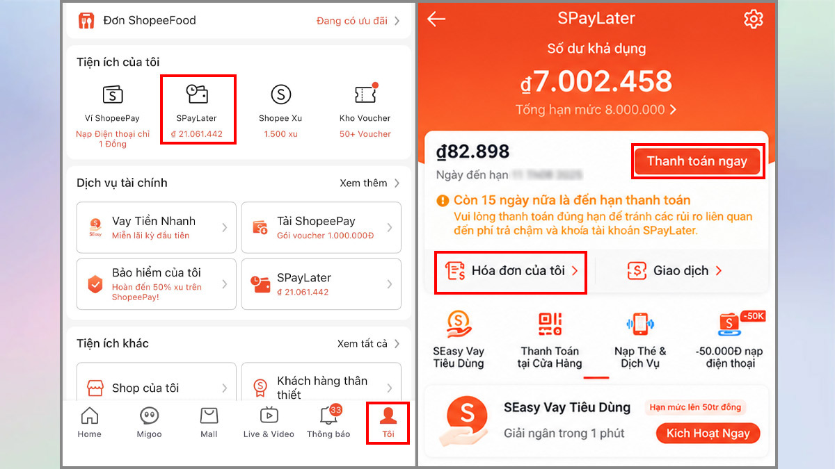 Cách thanh toán SPayLater Shopee nhanh chóng - bước 1
