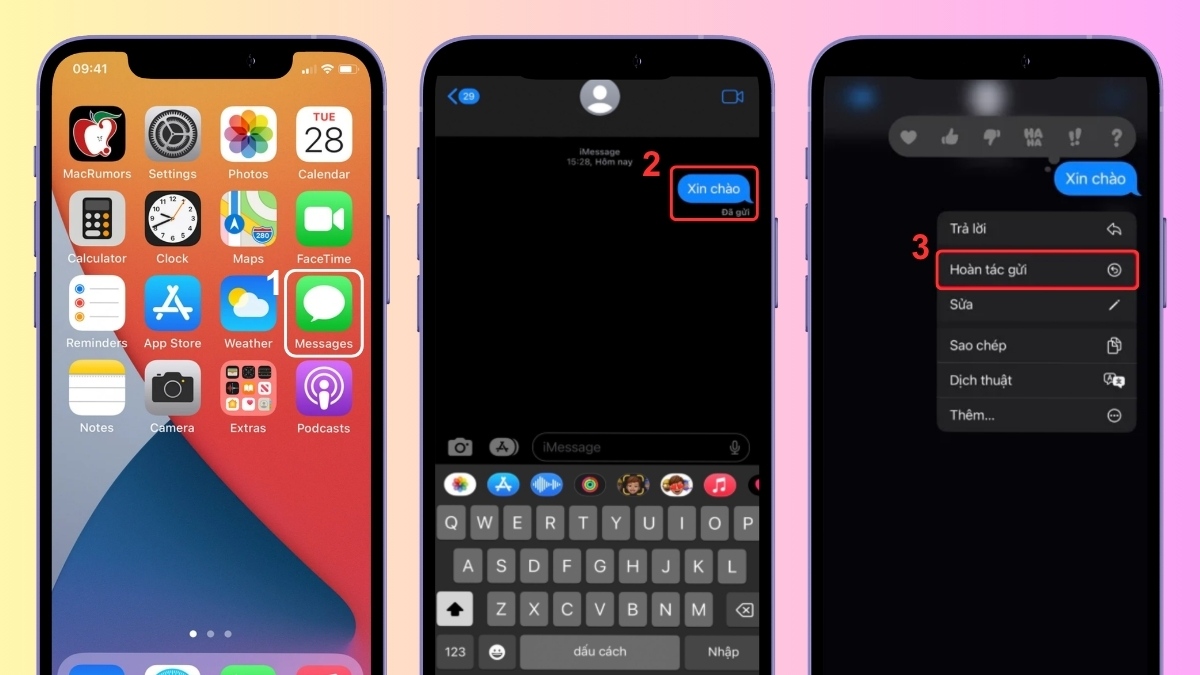 Cách thu hồi tin nhắn iMessage trên iPhone đơn giản