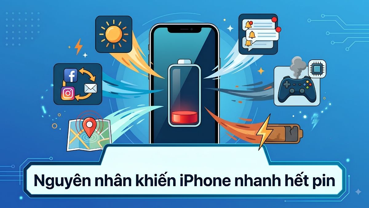 Nguyên nhân khiến iPhone nhanh hết pin