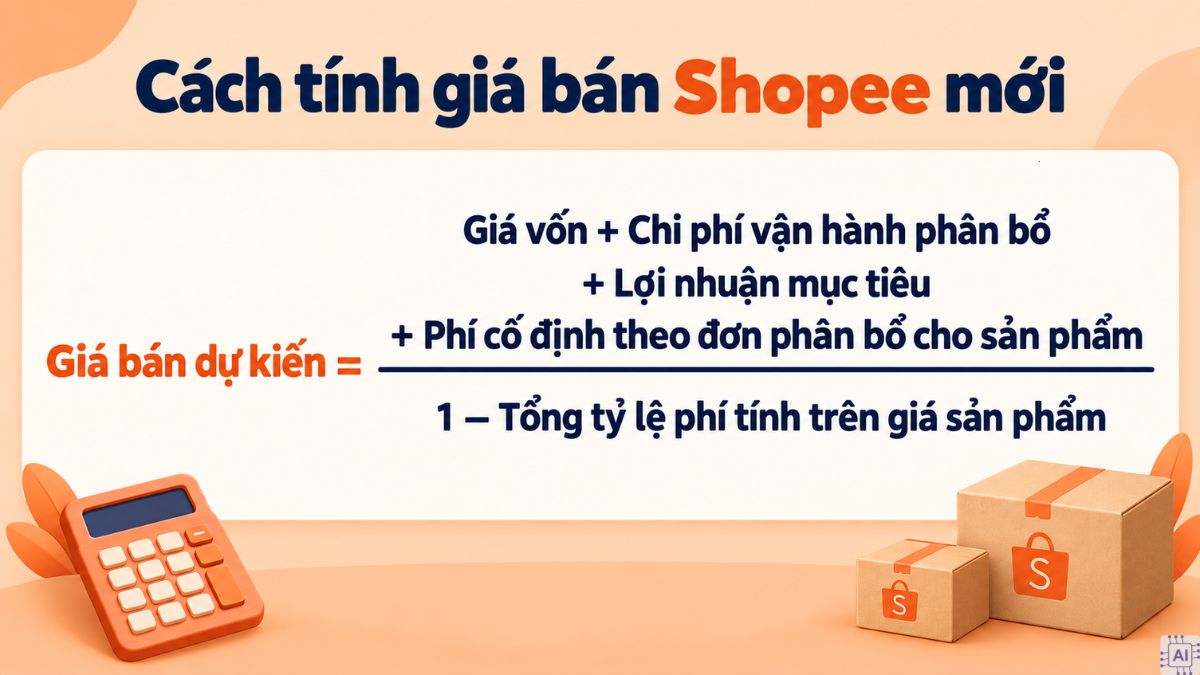 Cách tính giá bán Shopee mới nhất năm 2026