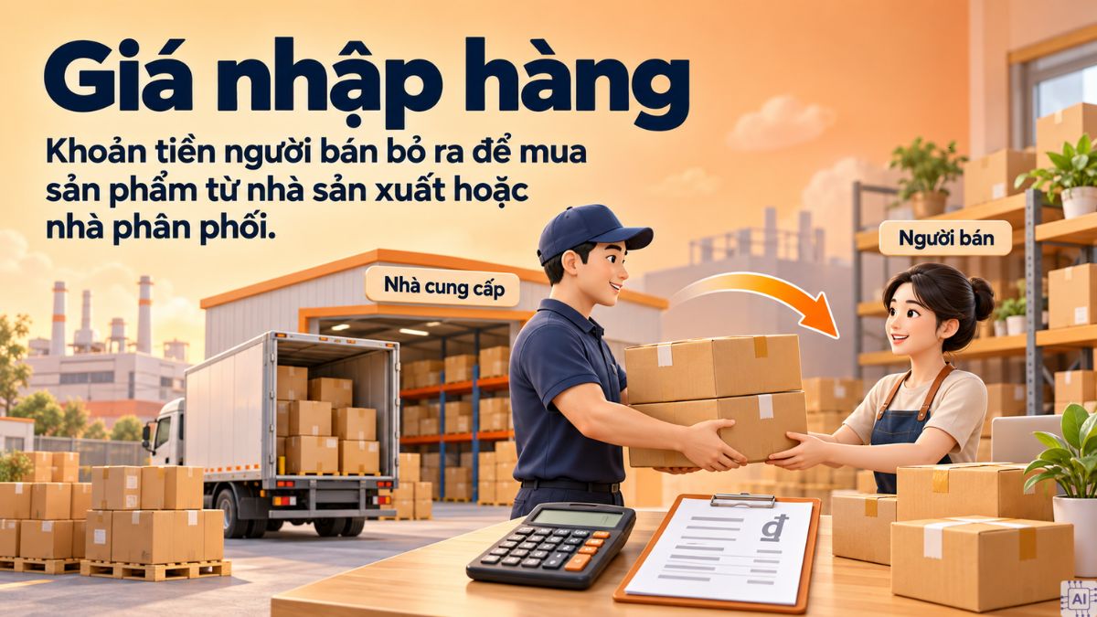Giá nhập hàng là yếu tố cấu thành công thức tính giá bán Shopee