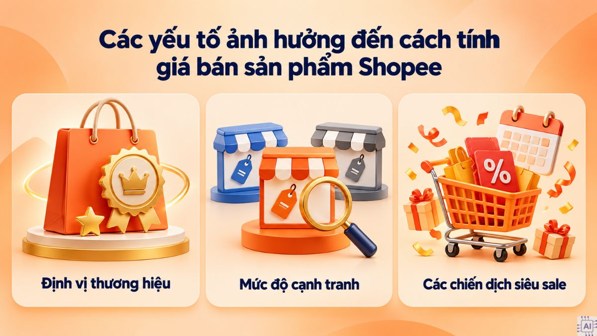 Các yếu tố ảnh hưởng đến cách tính giá bán sản phẩm Shopee