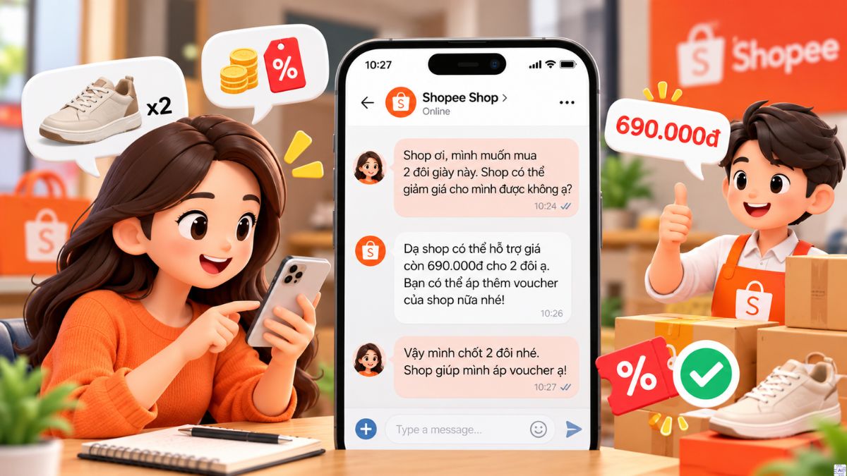Mẹo thương lượng mặc cả thành công trên Shopee