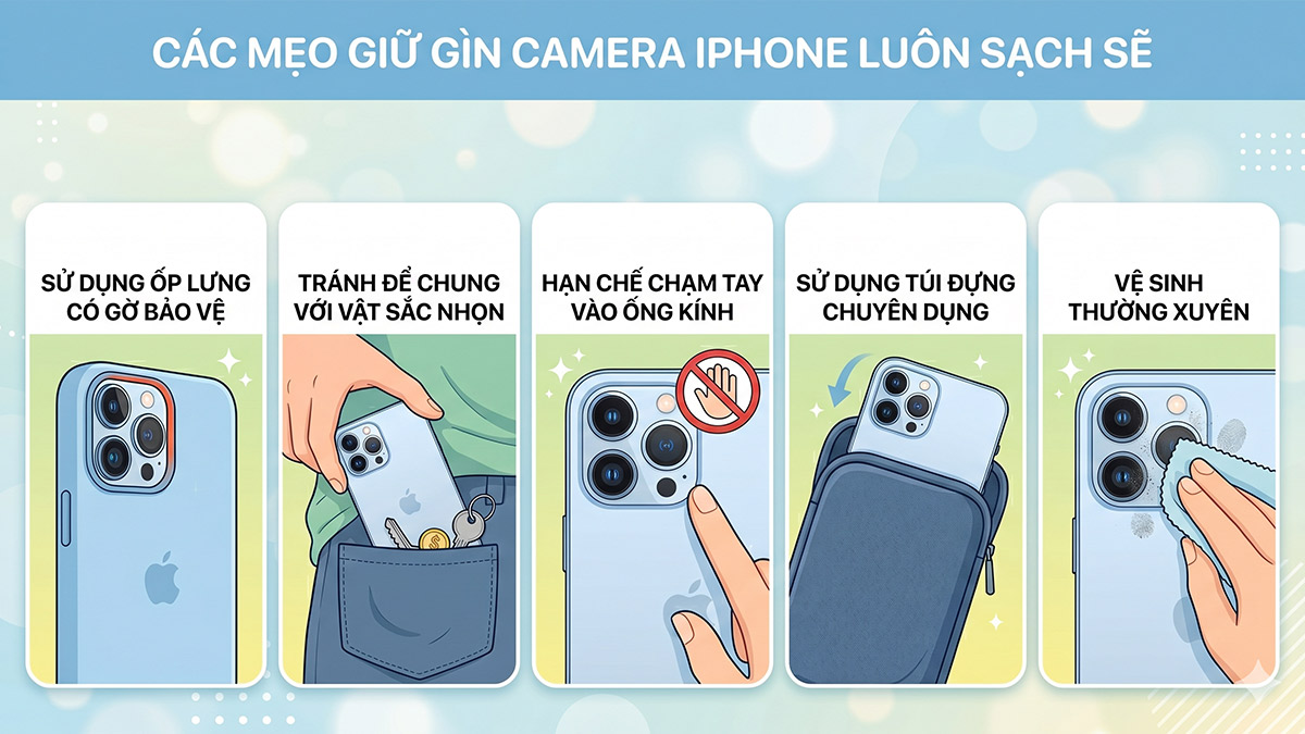Các mẹo giữ gìn camera iPhone luôn sạch sẽ