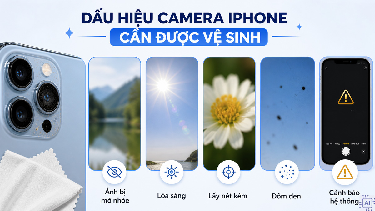 Dấu hiệu camera iPhone cần được vệ sinh