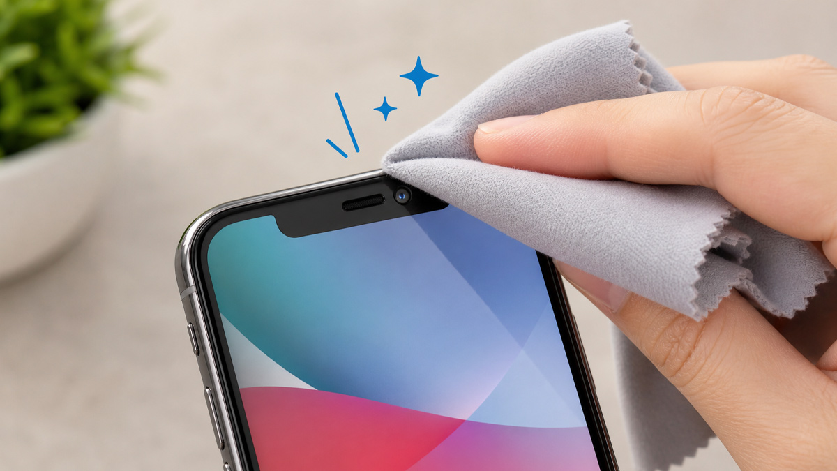 Cách vệ sinh camera trước iPhone đúng cách - bước 2