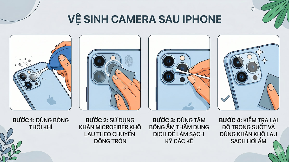 Cách vệ sinh camera sau iPhone đúng cách
