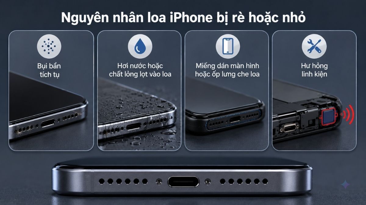 Nguyên nhân loa iPhone bị rè hoặc nhỏ 