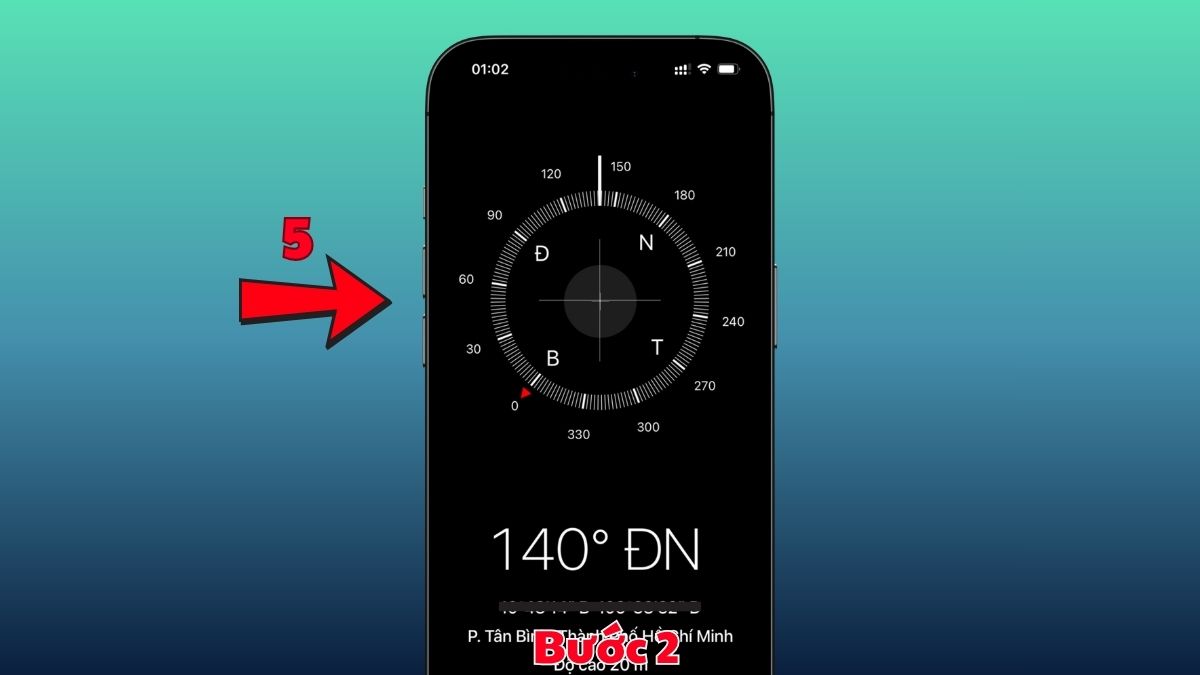 Cách dùng la bàn ngoại tuyến iPhone khi đi dã ngoại - bước 2