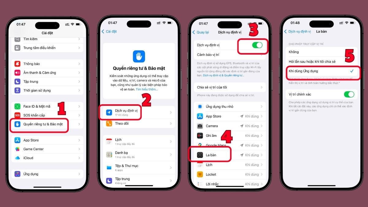Cách bật định vị la bàn iPhone trong Cài đặt