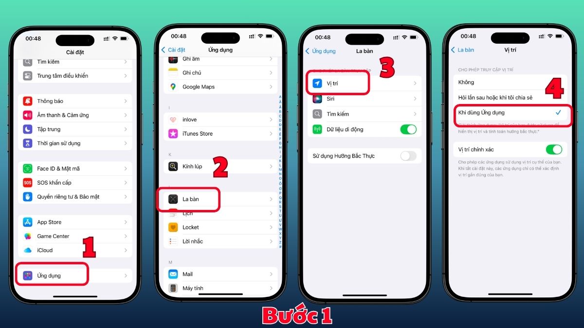 Cách dùng la bàn ngoại tuyến iPhone khi đi dã ngoại - bước 1