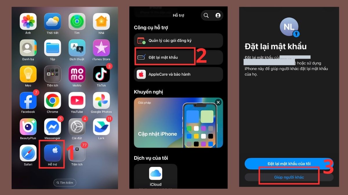 Cách đổi mật khẩu iCloud bằng Apple Support - bước 1