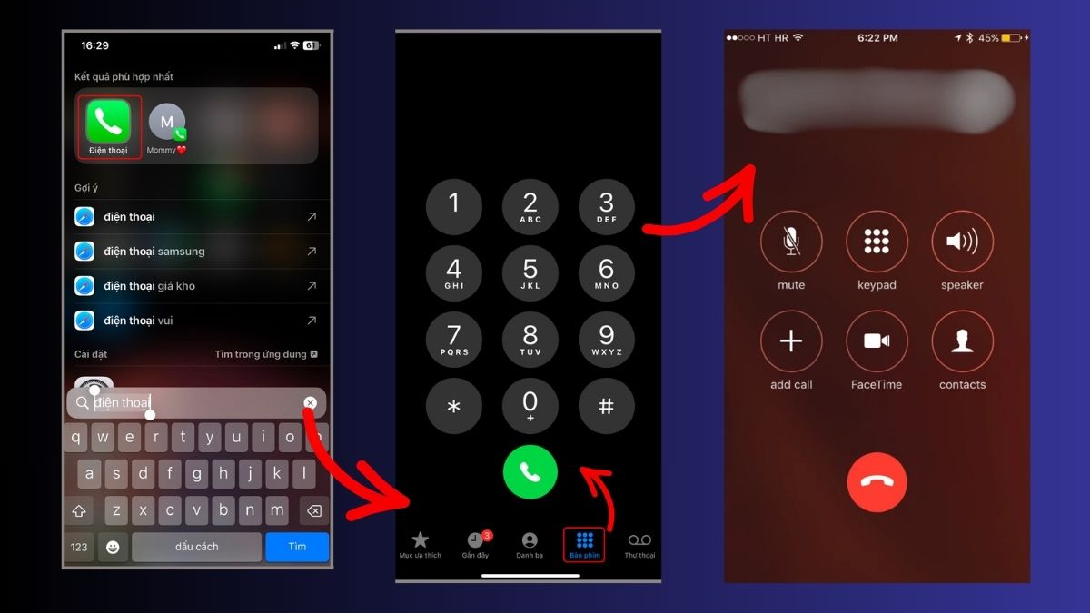 Cách xem số điện thoại của mình trên iPhone bằng cách gọi sang thuê bảo khác
