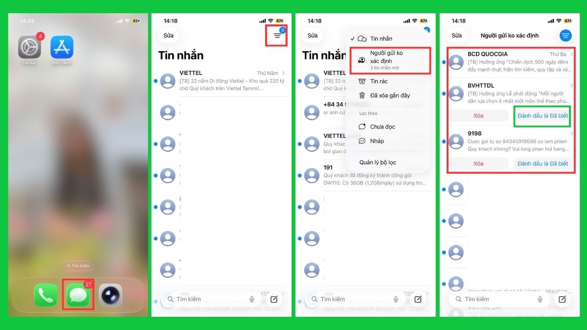 Hướng dẫn kiểm tra tin nhắn bị ẩn đơn giản