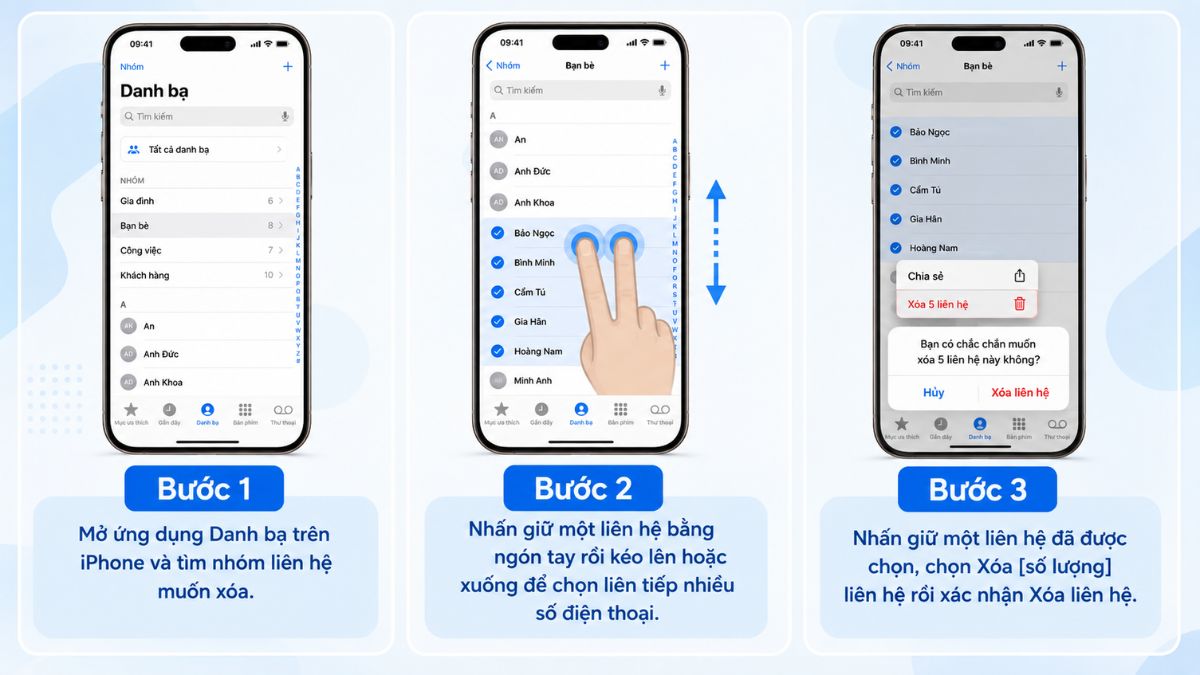 Cách xóa toàn bộ danh bạ iPhone nhanh nhất