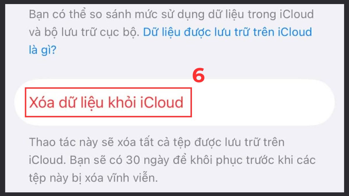 Cách xóa dung lượng iCloud trên iPhone bằng cách xóa dữ liệu iCloud - bước 3
