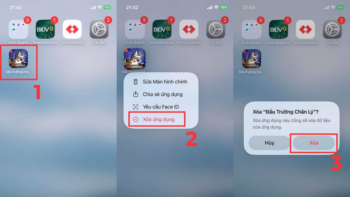 Cách xóa ứng dụng trên iPhone