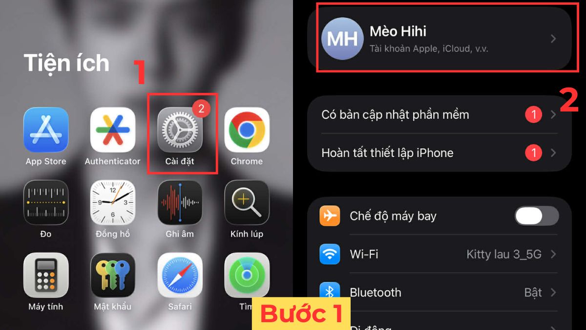 Cách xóa dung lượng iCloud trên iPhone bằng sao lưu ảnh iCloud - bước 1