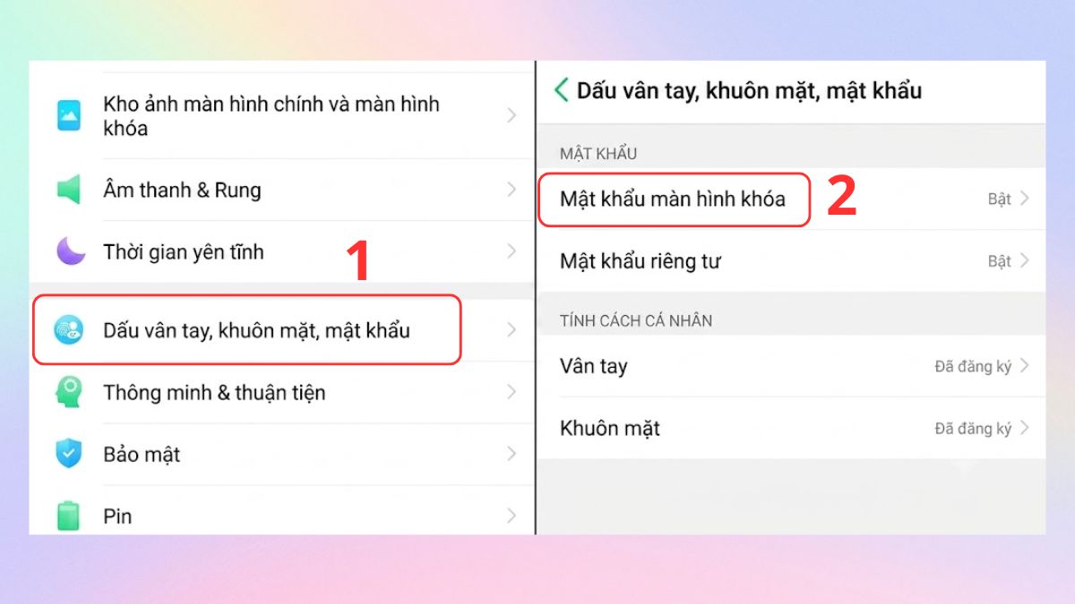 Cách xóa mật khẩu màn hình chính OPPO khi nhớ - bước 1