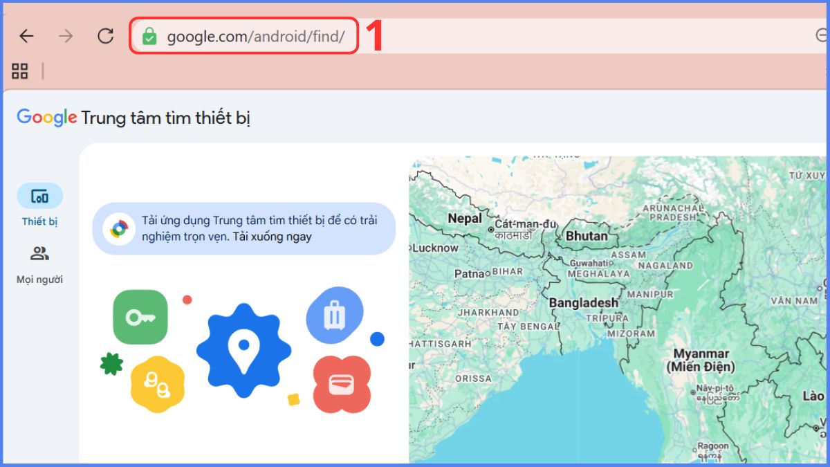Cách xóa mật khẩu màn hình OPPO khi quên bằng Find My Device - bước 1
