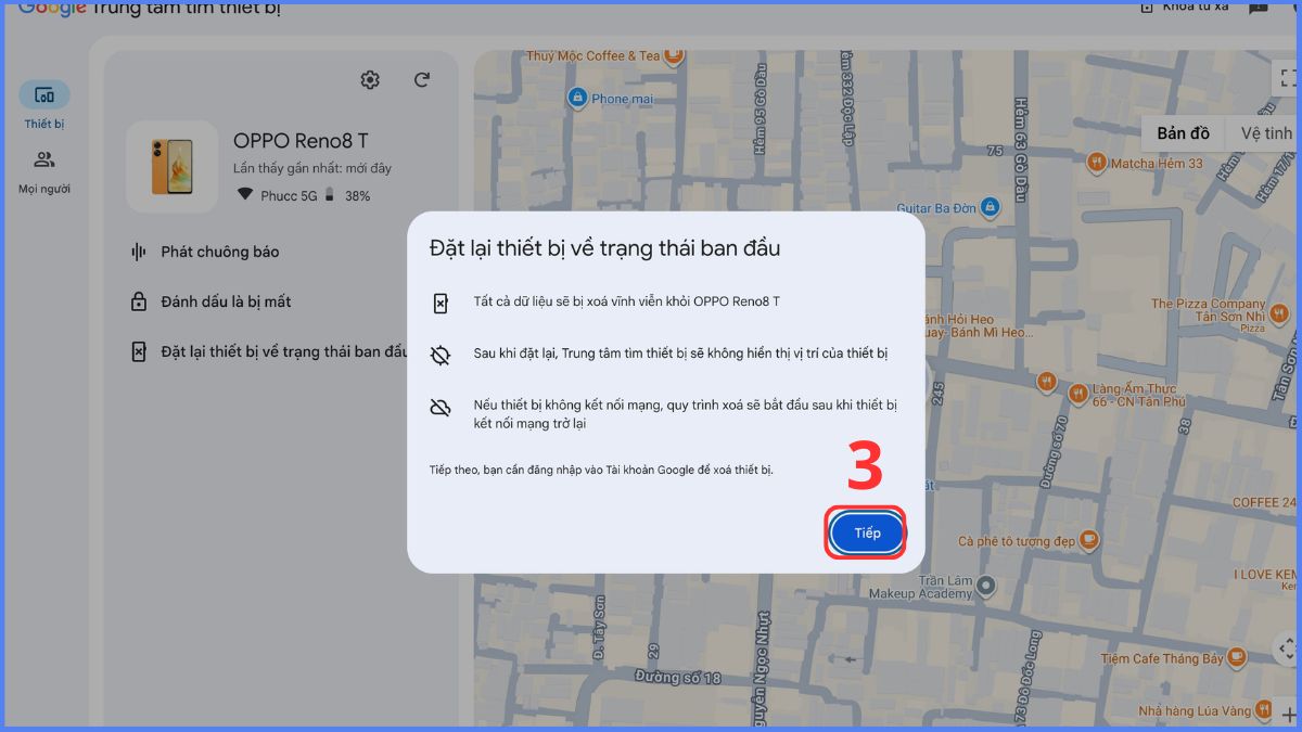 Cách xóa mật khẩu màn hình OPPO khi quên bằng Find My Device - bước 3