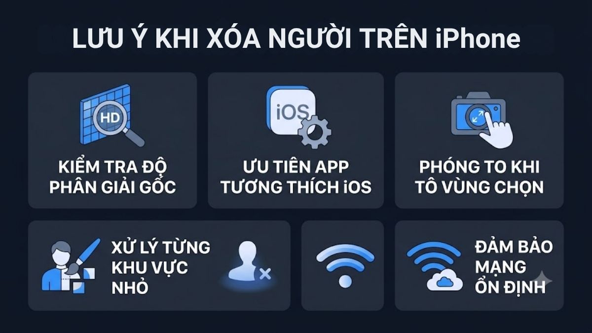 Lưu ý thực hiện xóa người trong ảnh trên iPhone