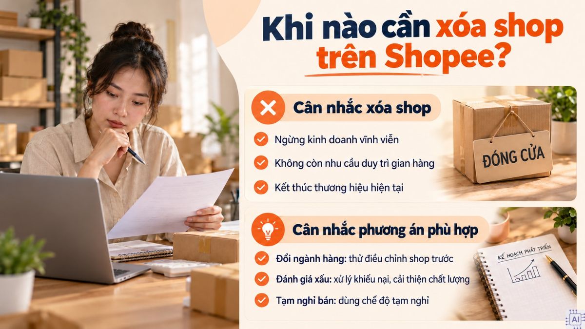 Thời điểm cần xóa shop trên Shopee