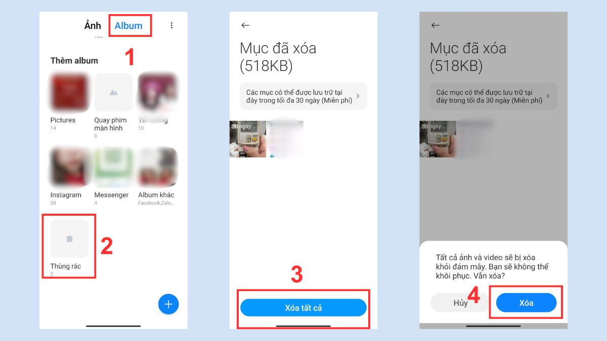 Cách xóa tập tin hệ thống trên Xiaomi bằng dọn thùng rác Thư viện ảnh