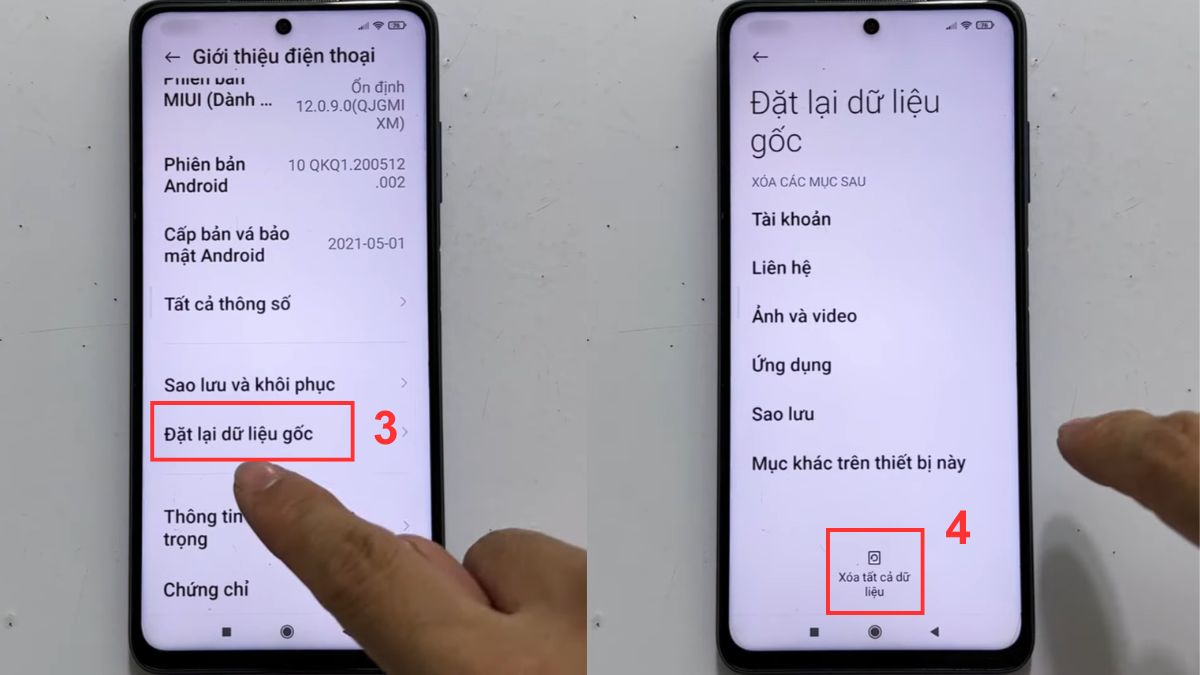 Cách xóa tập tin hệ thống trên Xiaomi bằng khôi phục cài đặt gốc - bước 2