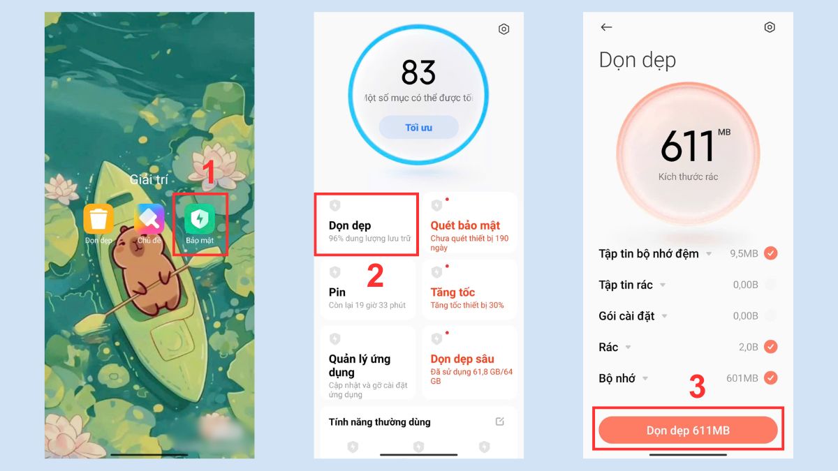 Cách xóa tập tin hệ thống trên Xiaomi bằng tính năng Dọn dẹp