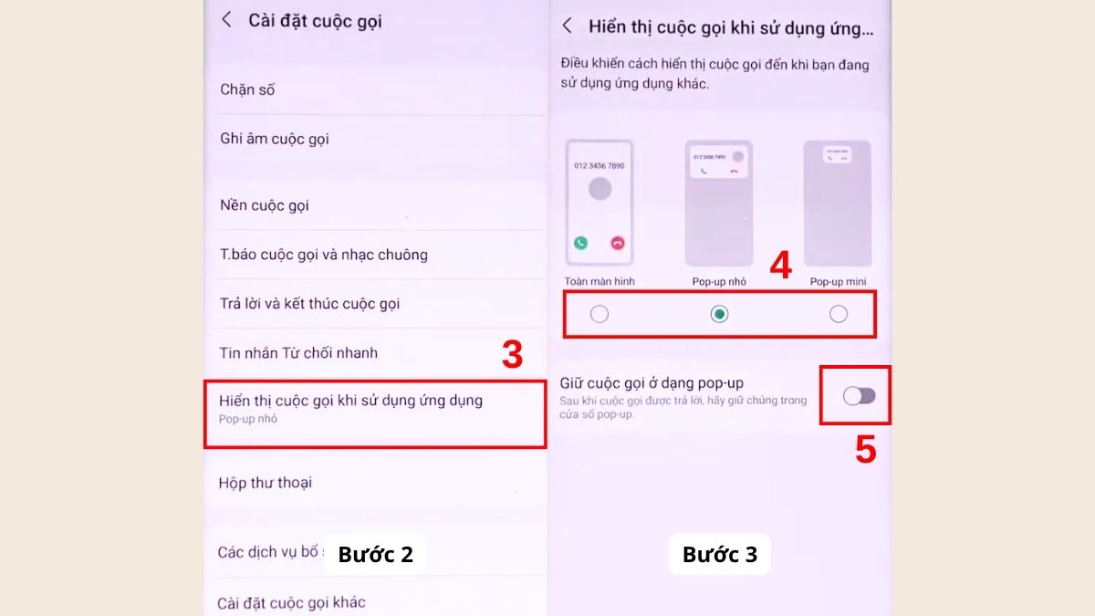 Hướng dẫn thay đổi cách hiển thị cuộc gọi Android - bước 2