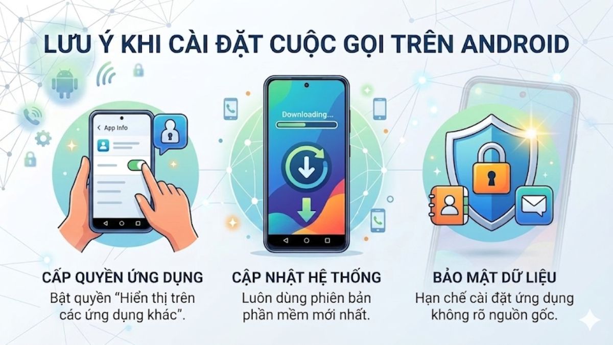 Lưu ý khi cài đặt cuộc gọi trên Android
