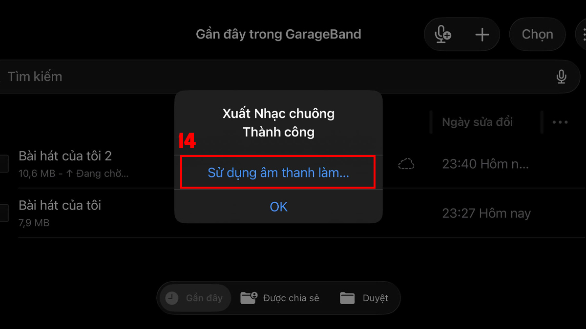 Cài nhạc chuông trên iPhone 12 Pro Max bằng GarageBand - bước 8