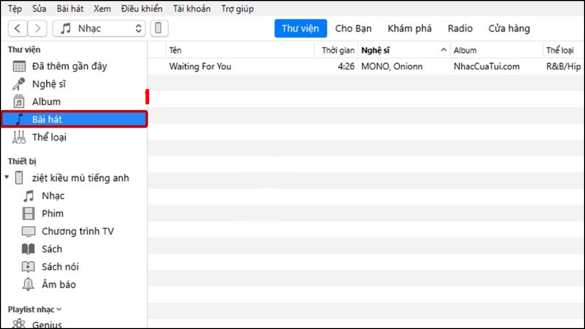 Cài nhạc chuông trên iPhone 12 Pro Max bằng iTunes - bước 1
