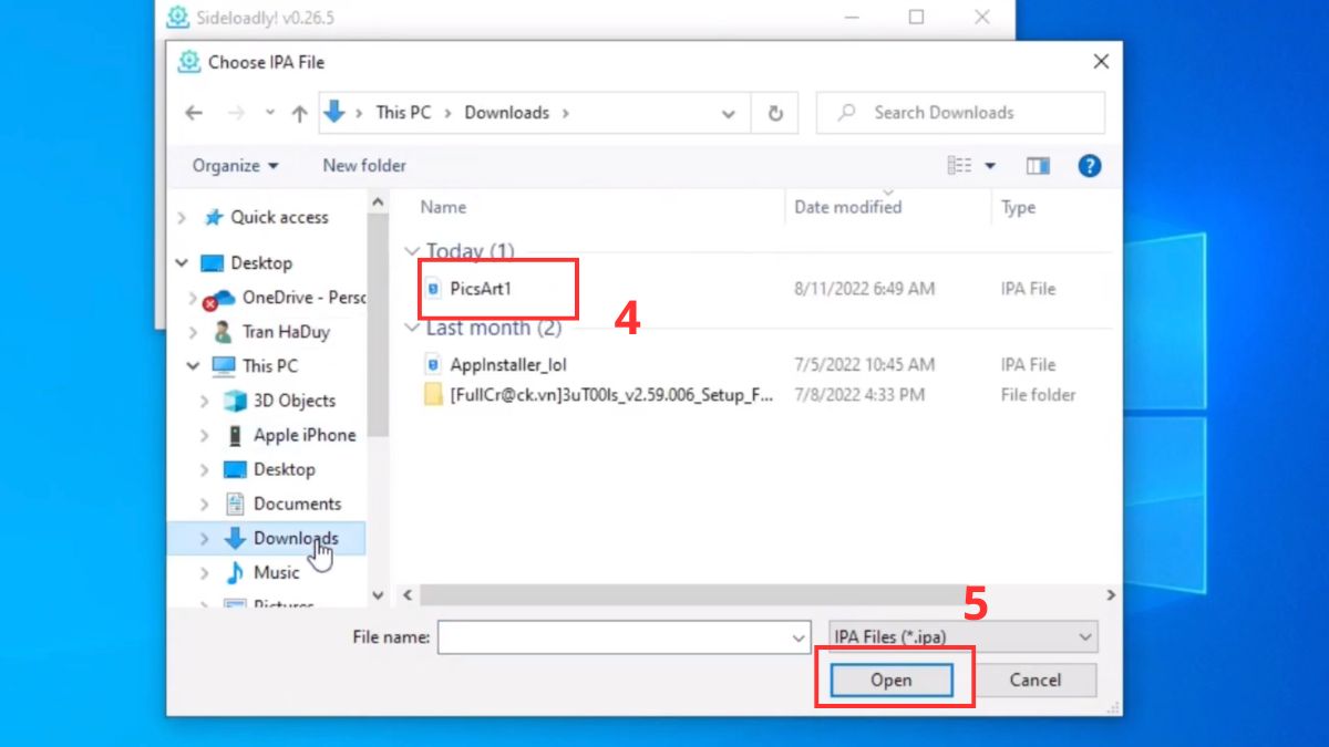 Cài đặt file IPA trực tiếp trên iPhone bằng Sideloadly - bước 3
