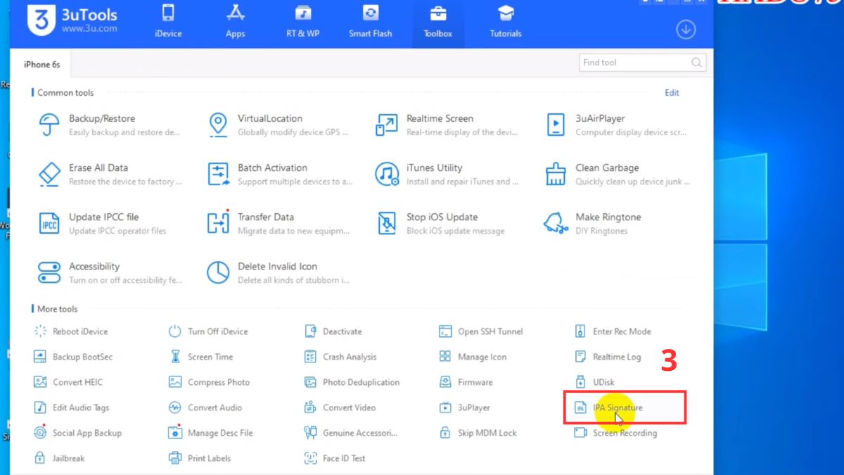 Cách cài IPA trực tiếp cho iPhone trên máy tính bằng 3uTools - bước 2