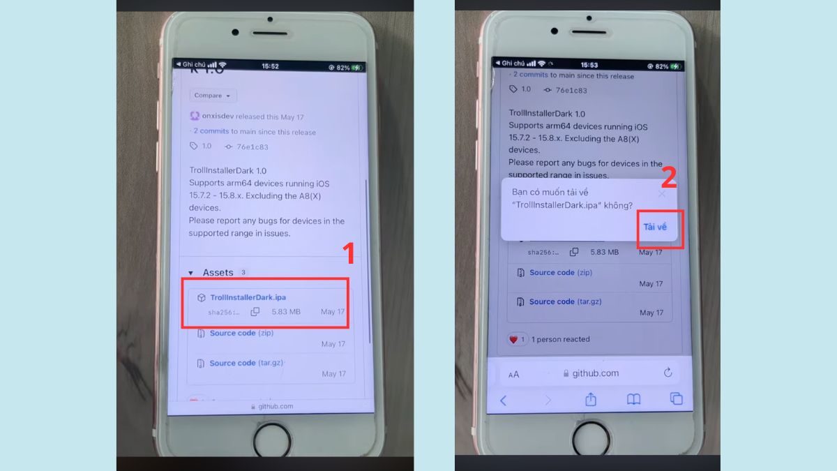Cách cài file IPA trực tiếp trên iPhone bằng TrollStore - bước 1