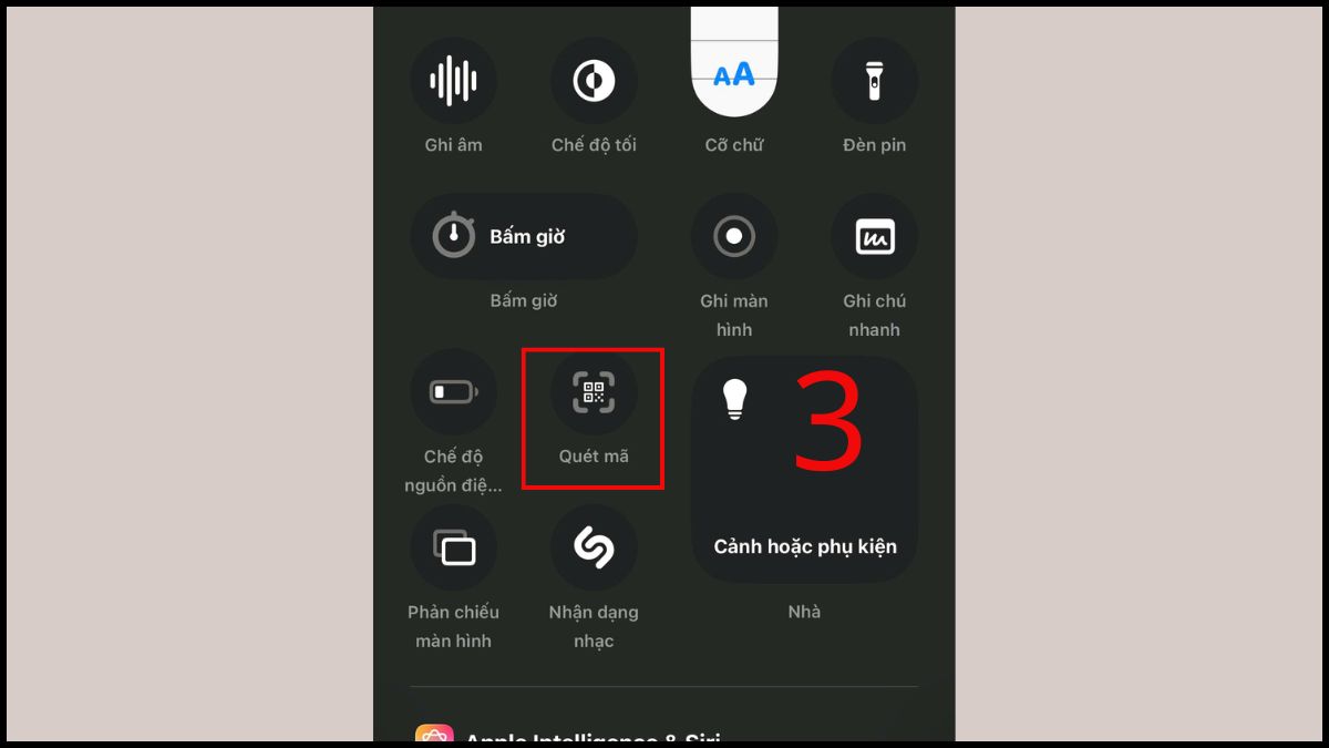 Khắc phục lỗi camera iPhone không quét được QR bằng cách thêm trình quét mã vào trung tâm điều khiến - bước 3
