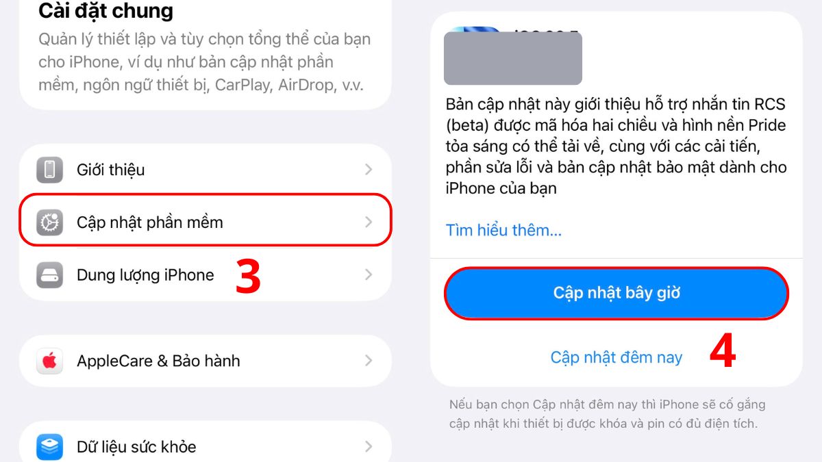 Cập nhật iOS mới để khắc phục camera iPhone 13 Pro Max bị mờ - bước 3,4