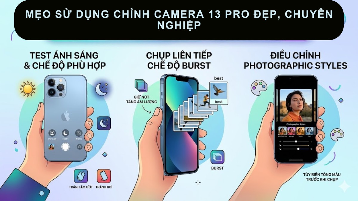 Mẹo sử dụng chỉnh camera 13 Pro đẹp, chuyên nghiệp